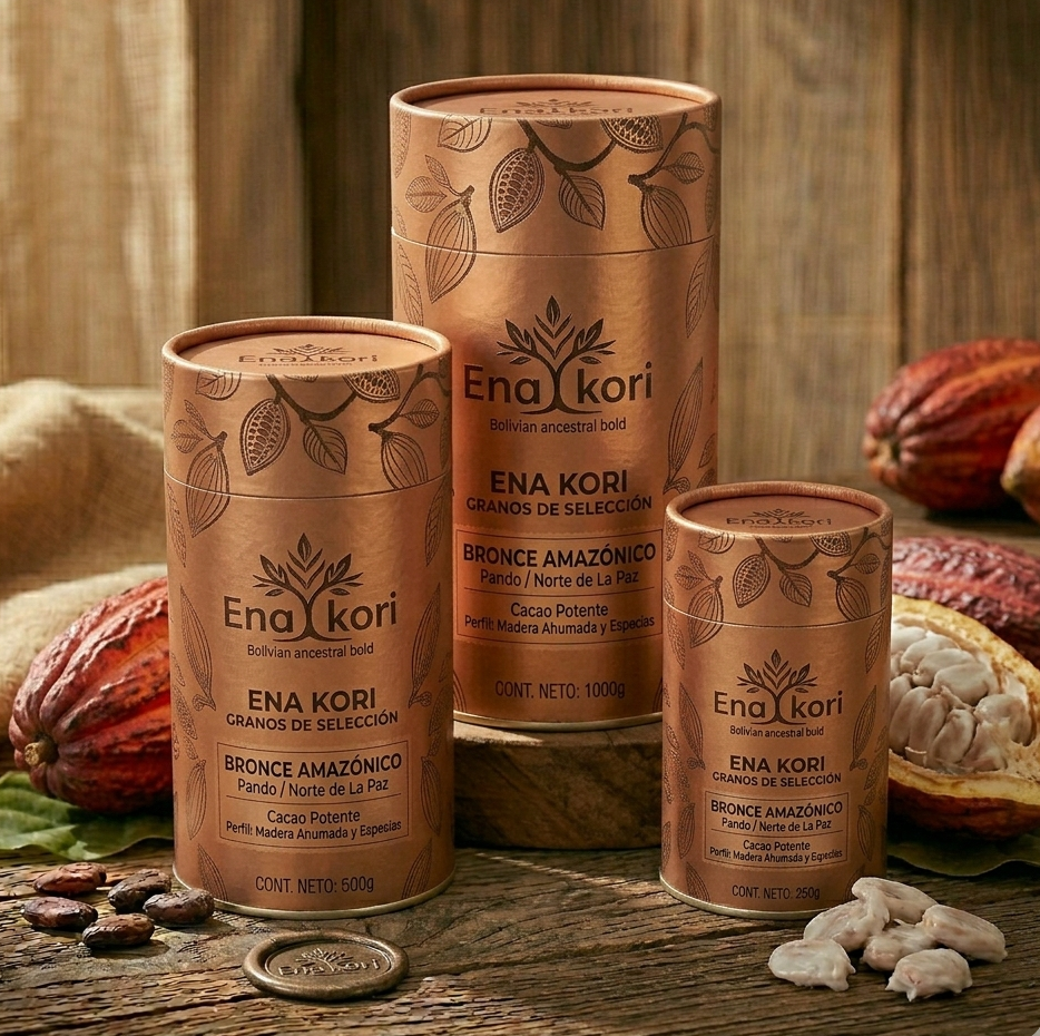 Bronce Amazónico ENA KORI – Granos de Cacao Intenso